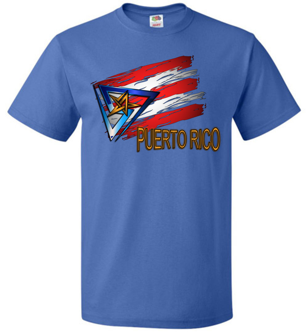Cool Abstract Puerto Rico + Flag T-Shirt (Small-6XL)