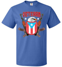 Thumbnail for Eagle Veteran Puerto Rico Flag Shield T-Shirt (Small-6XL)