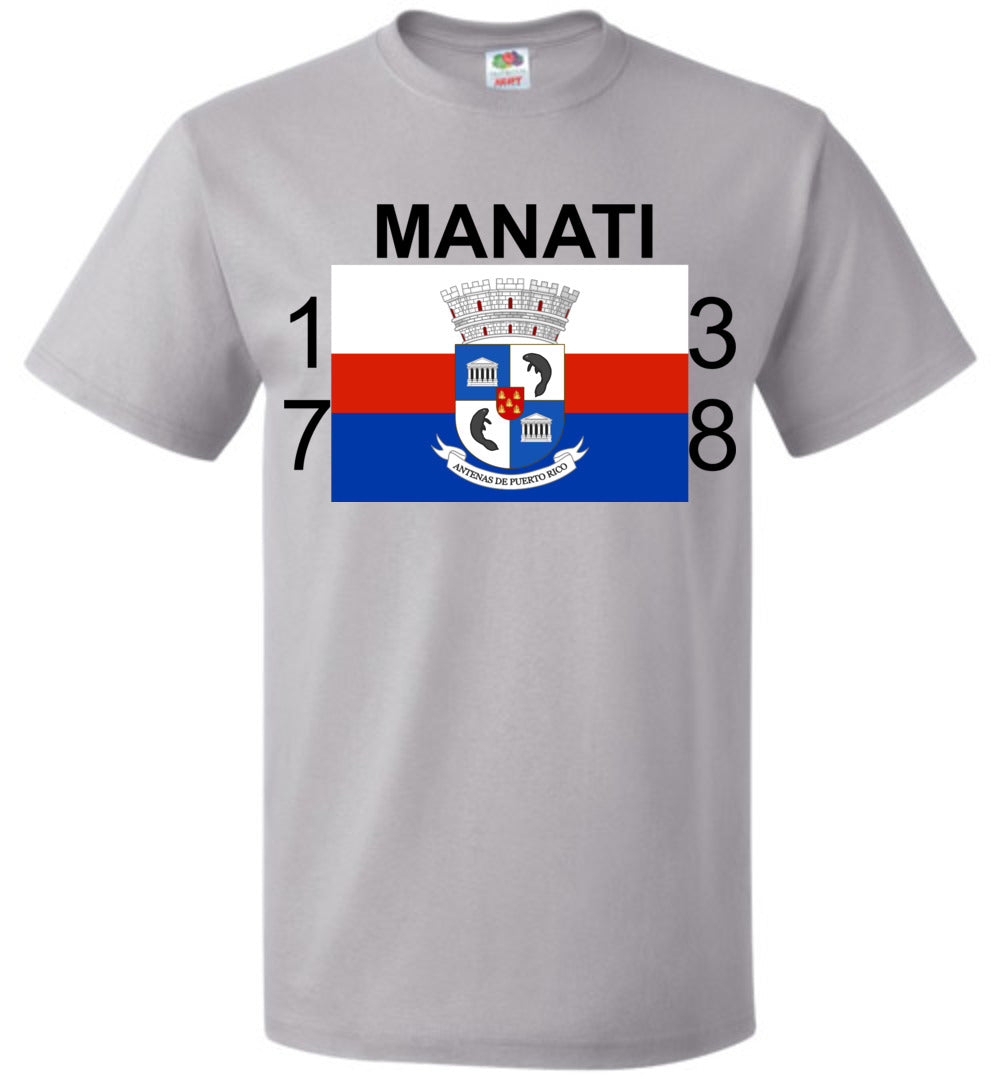 Manati Puerto Rico Flag W/Shiled (Sm-6XL)