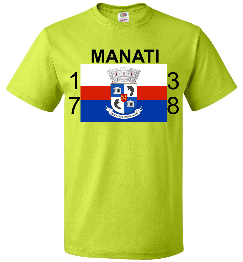 Manati Puerto Rico Flag W/Shiled (Sm-6XL)