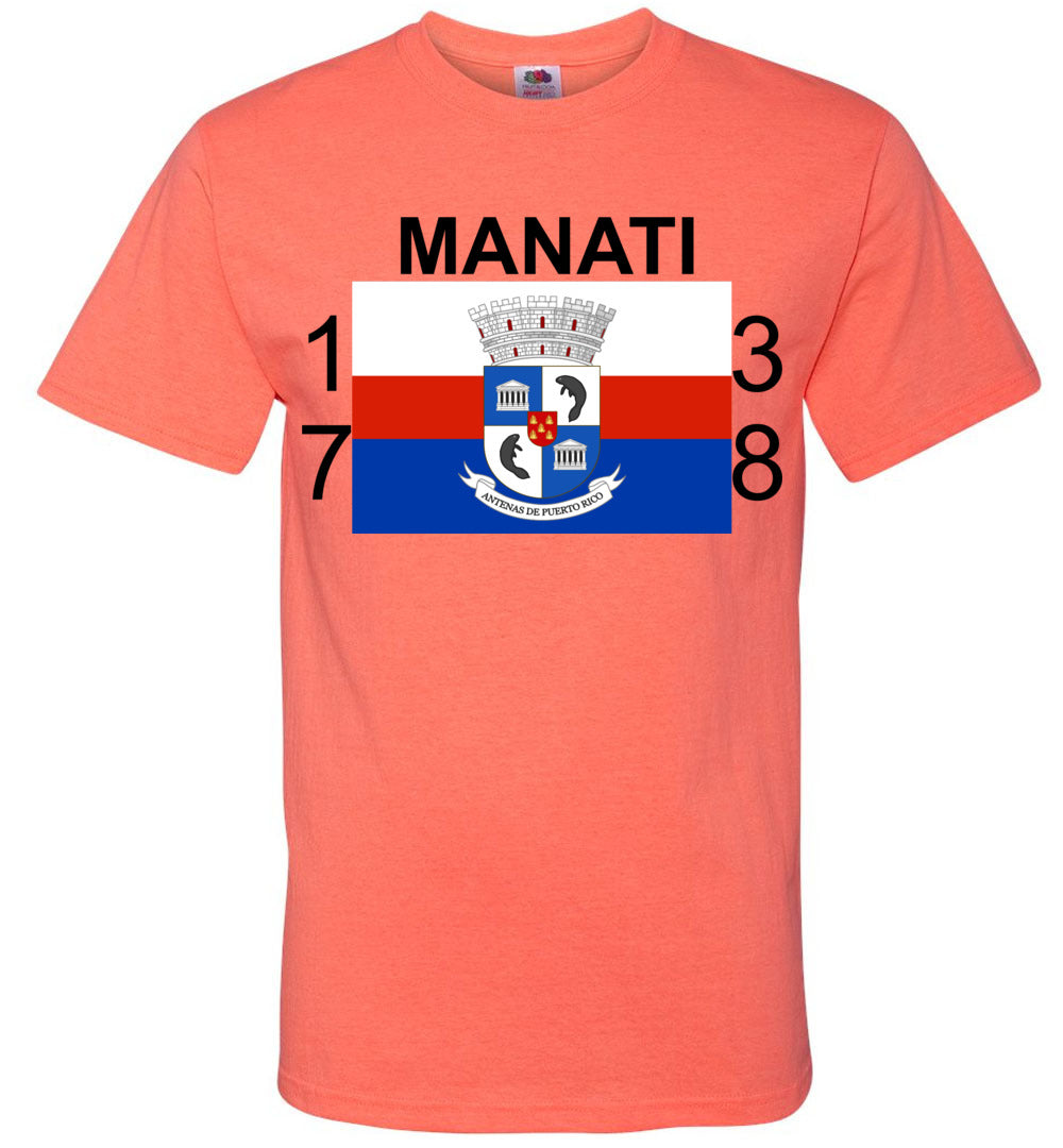 Manati Puerto Rico Flag W/Shiled (Sm-6XL)