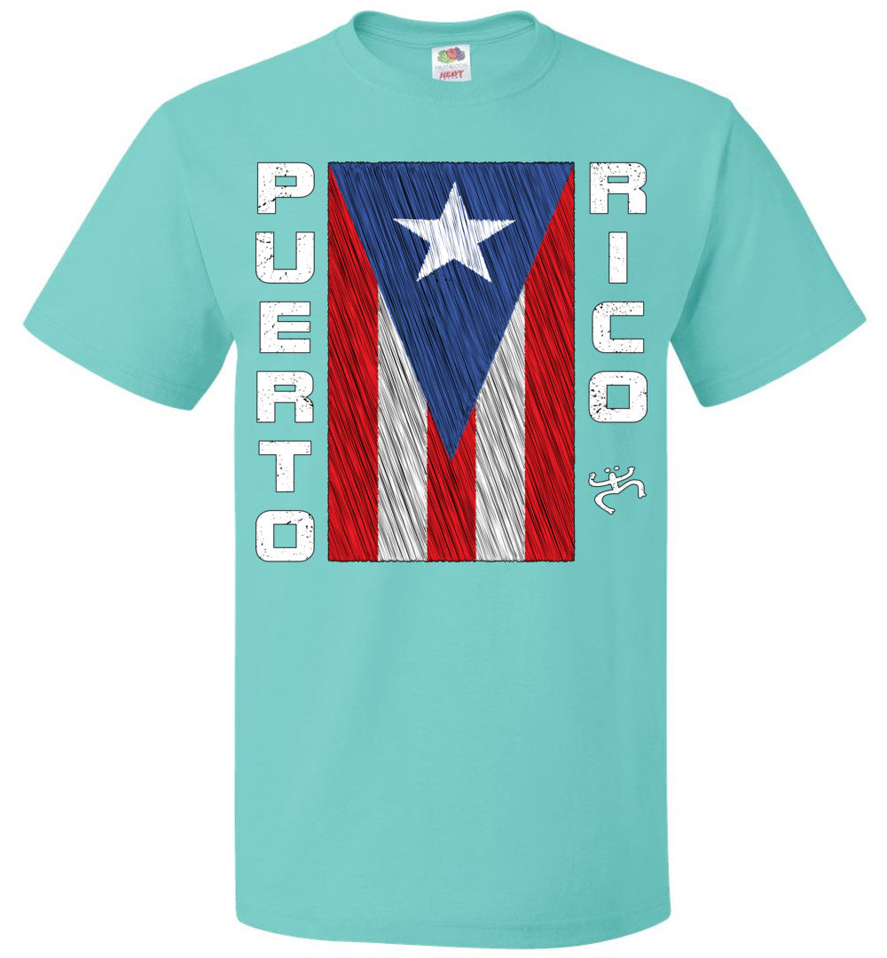 Puerto Rico Scribble Flag W/ Coqui T-Shirt (Small-6XL)