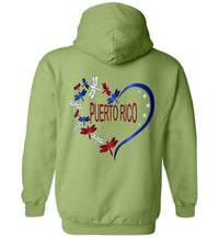 Thumbnail for Puerto Rico Butterfly Heart Hoodie (Youth-5XL) (BACK IMAGE)