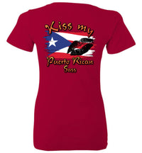 Thumbnail for Kiss My Puerto Rican SASS - Ladies Deep V-Neck (Back IMAGE)