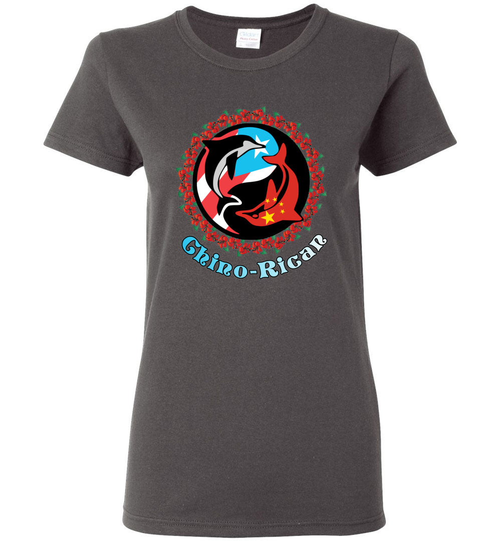 Chino-Rican Dolphins Ladies T-Shirt (Small-3XL)
