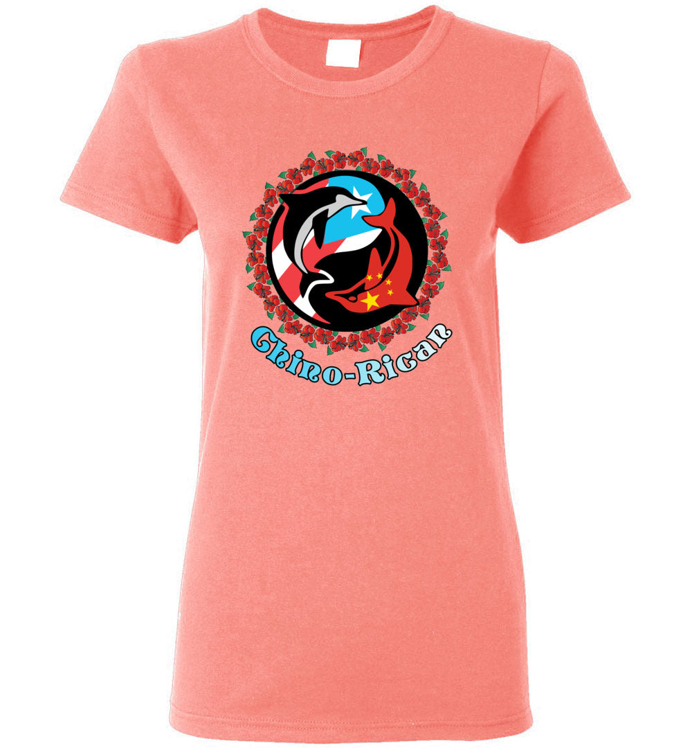 Chino-Rican Dolphins Ladies T-Shirt (Small-3XL)