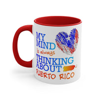 Thumbnail for My Mind On Puerto Rico - Accent Coffee Mug, 11oz