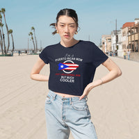Thumbnail for I'm A Puerto Rican Mom - But Way Cooler - Women's Flowy Cropped Tee