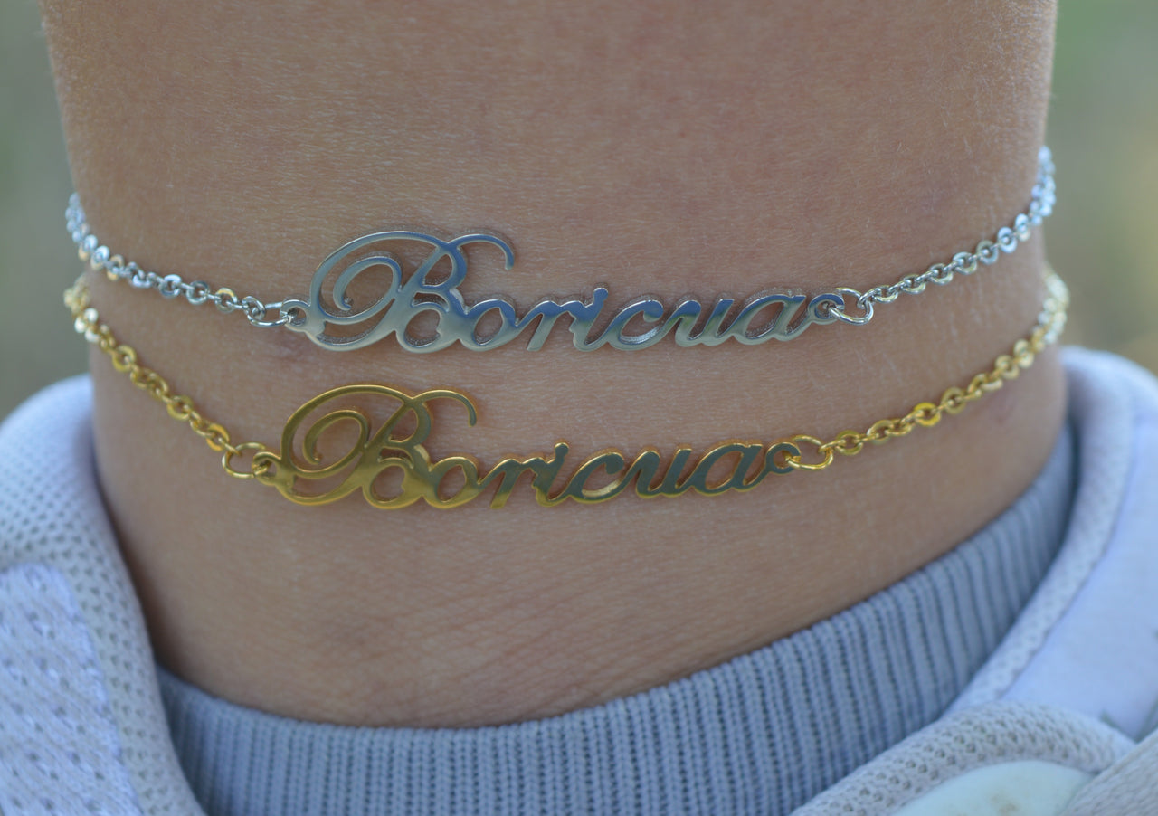 Boricua Anklet #4 (Gold or Silver)