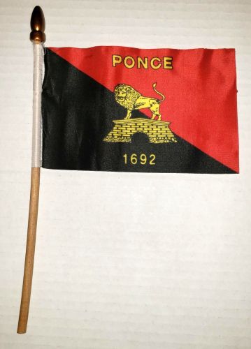 Ponce Hand Flag (With bent handle)