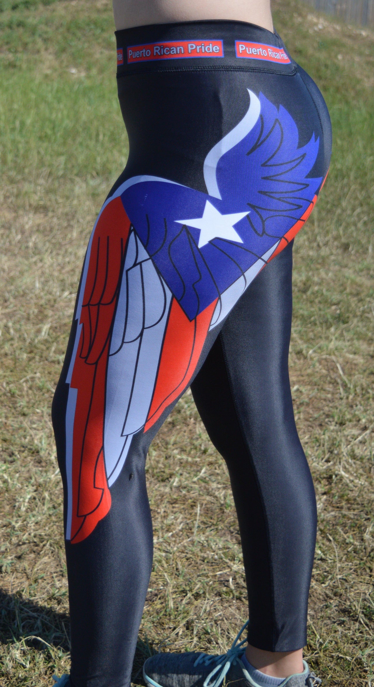 Angel Wings Sports Leggings (Summer) - Puerto Rican Pride