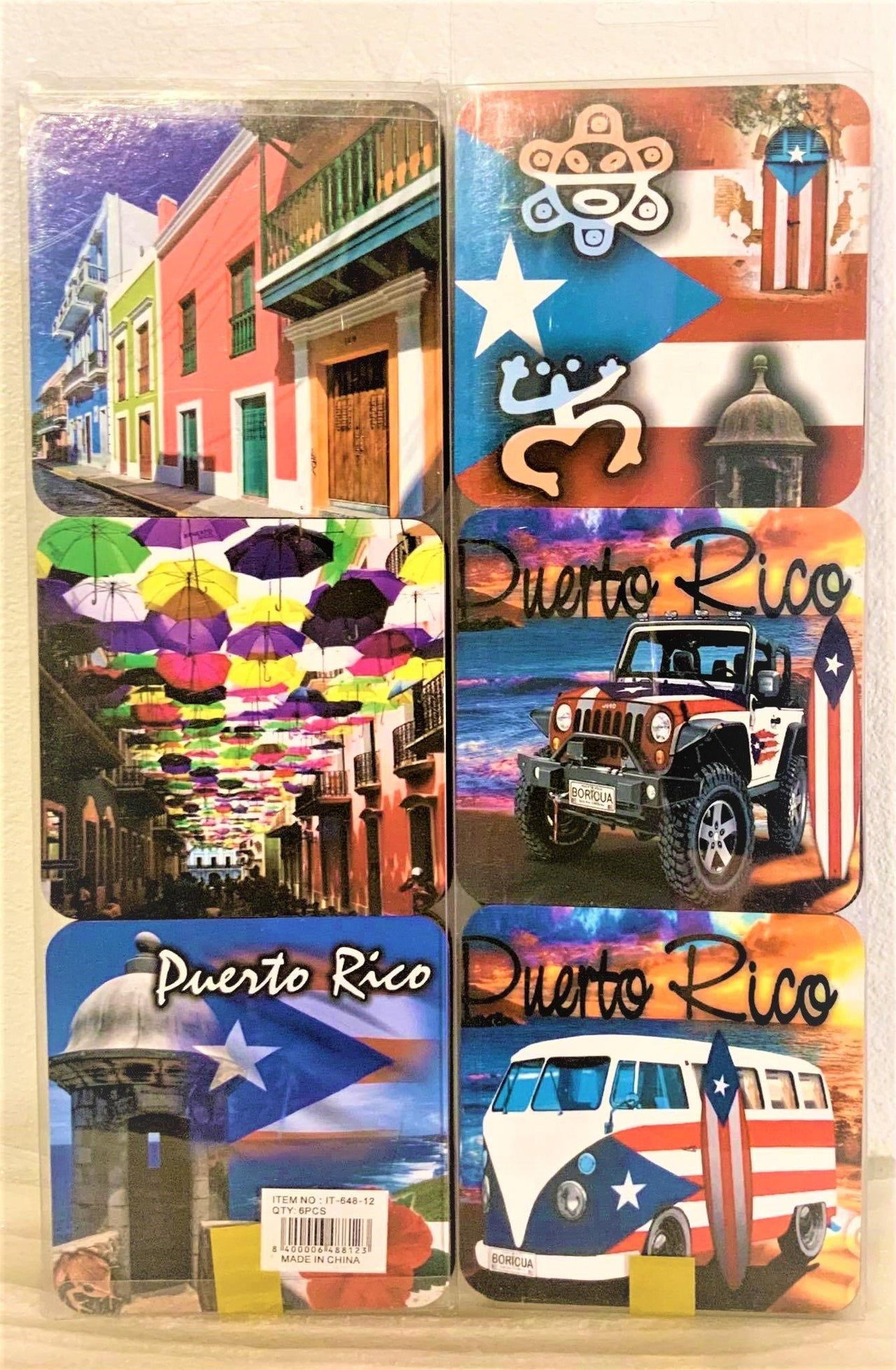 Picturesque Coasters - Set of Six - Puerto Rican Pride