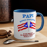 Thumbnail for Papi Knows Everything - Accent Coffee Mug, 11oz
