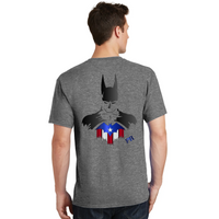 Thumbnail for Puerto Rican Bat Man Front and Back Image Heather T-Shirt