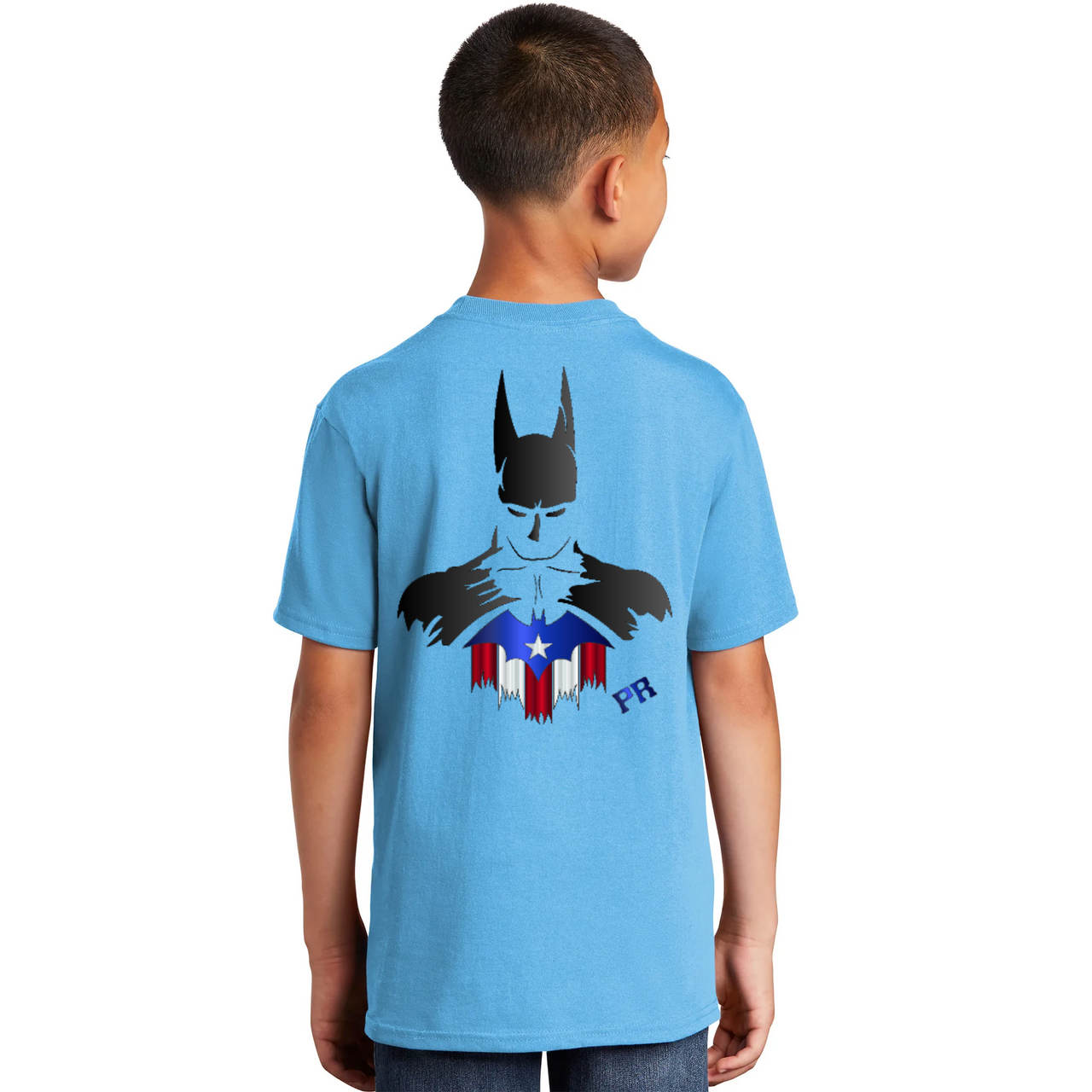 Puerto Rican Bat Man Front and Back Image Kids T-Shirt