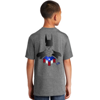 Thumbnail for Puerto Rican Bat Man Front and Back Image Kids T-Shirt