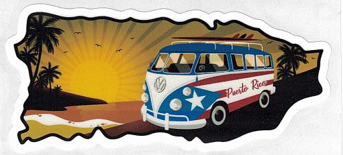 VW Bus Puerto Rico Island Decal