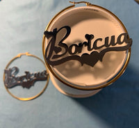 Thumbnail for Two Tone Boricua Hoop Earrings (2.5