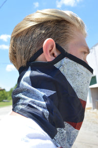 Thumbnail for Bandana Mask With Ear Loops (Gaiter) - Puerto Rican Pride