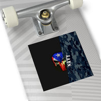 Thumbnail for Navy Camo Flag Skull - Square Vinyl Decal (4 Sizes)