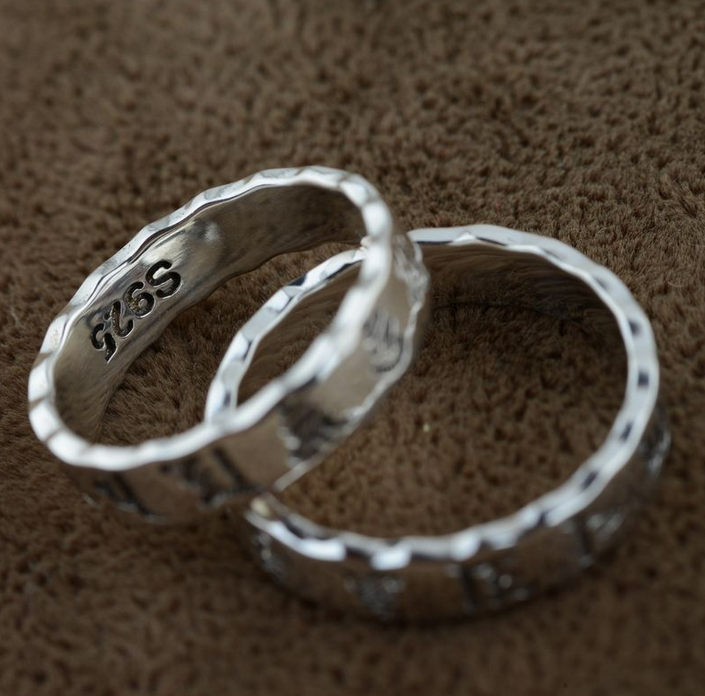 Six Words Couple Ring "Om Mani Padme Hum" For Men And Women