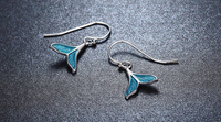 Thumbnail for MERMAID TAIL W/ TEAL STERLING SILVER EARRING