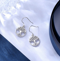 Thumbnail for Eudora Genuine 925 Sterling Silver Tree of life Earrings