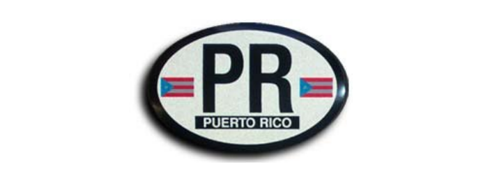 Puerto Rico Flag Reflective Oval Decal