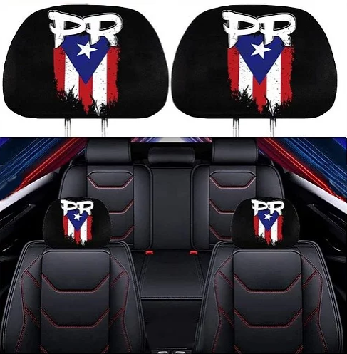 PR Flag Car Headrest Covers