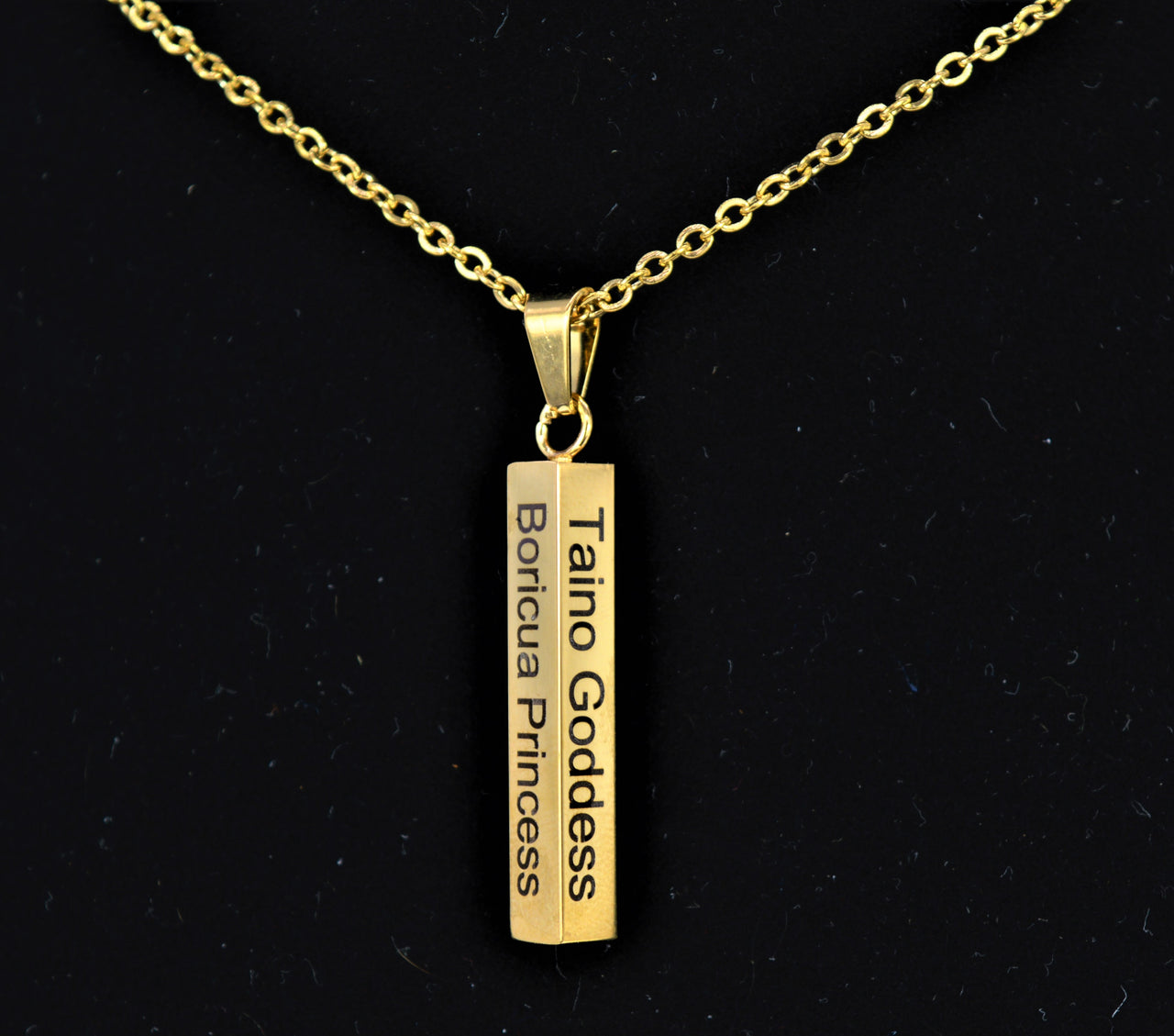 Steel Bar Necklace 2-Sided Text