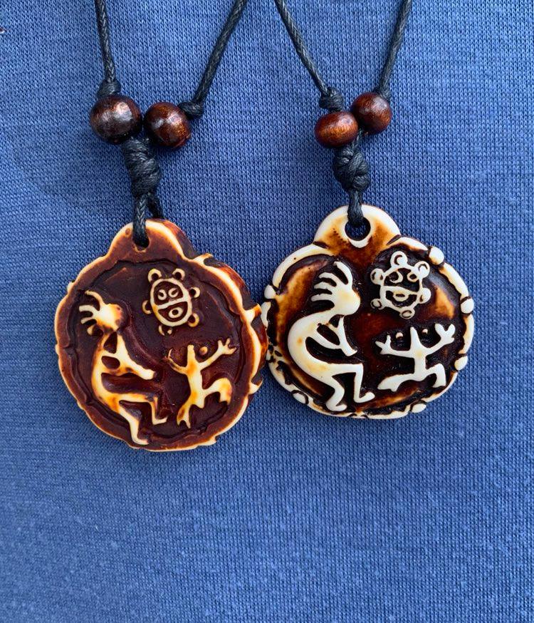 Tribal Trio Series "Yak Bone Symbols" Necklace