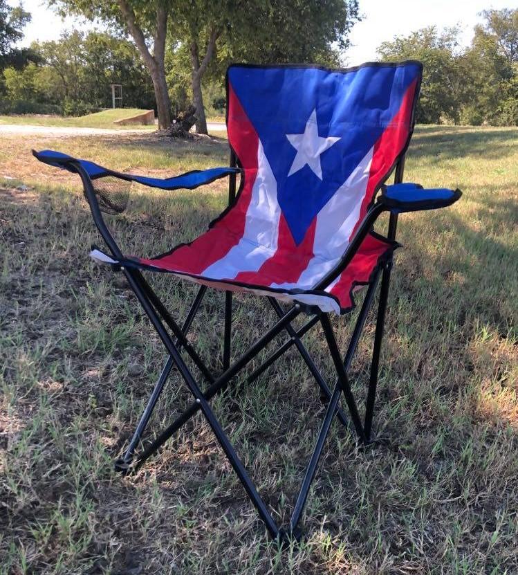 Folding Puerto Rico Flag Camping Chair2