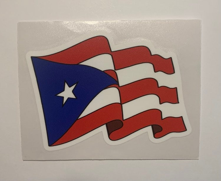 Puerto Rico Waving Flag Decal