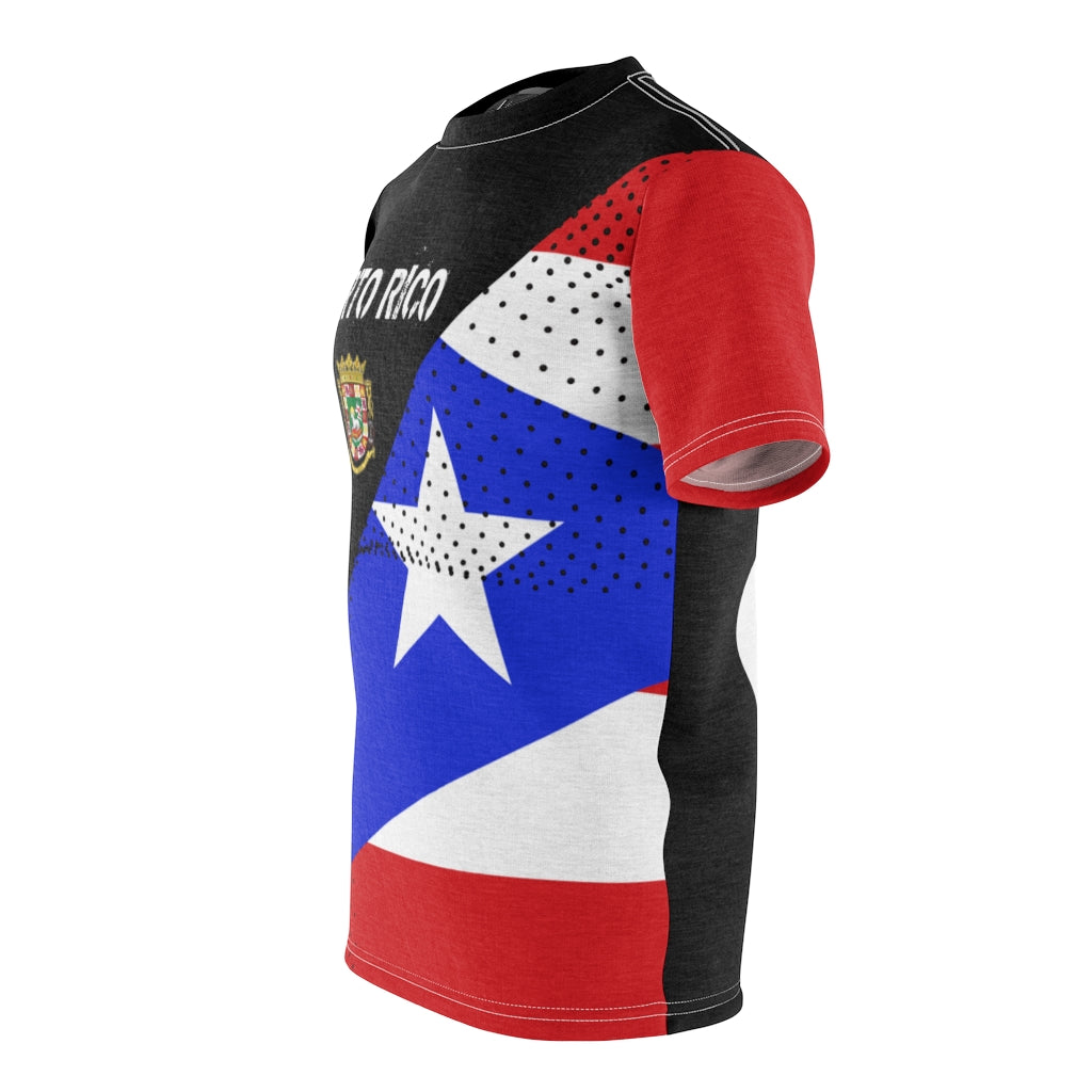 Puerto Rico Slash Flag Tee - Unisex AOP Cut & Sew