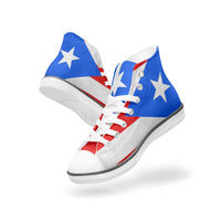 Thumbnail for Puerto Rico Flag - Light Kid's High-Top Canvas Shoes