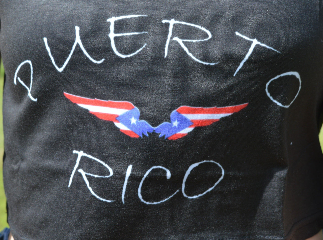 Angel Wing Light Weight Crop Top - Puerto Rican Pride
