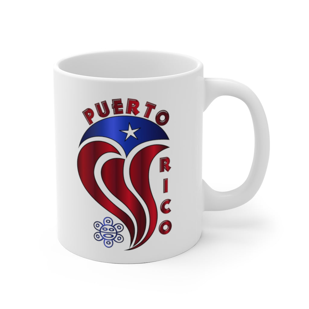 Abstract Puerto Rico Flag - White Ceramic Mug 11 or 15oz