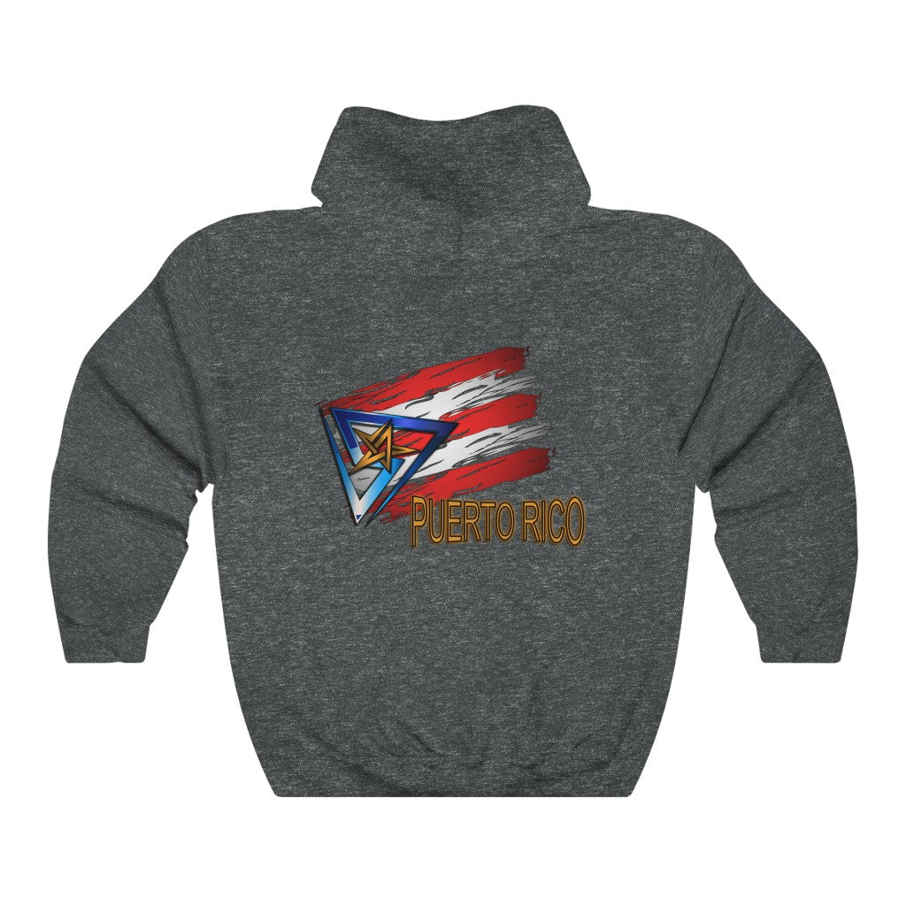Cool Abstract Puerto Rico + Flag Unisex Heavy Blend™ Hoodie (Small-5XL)