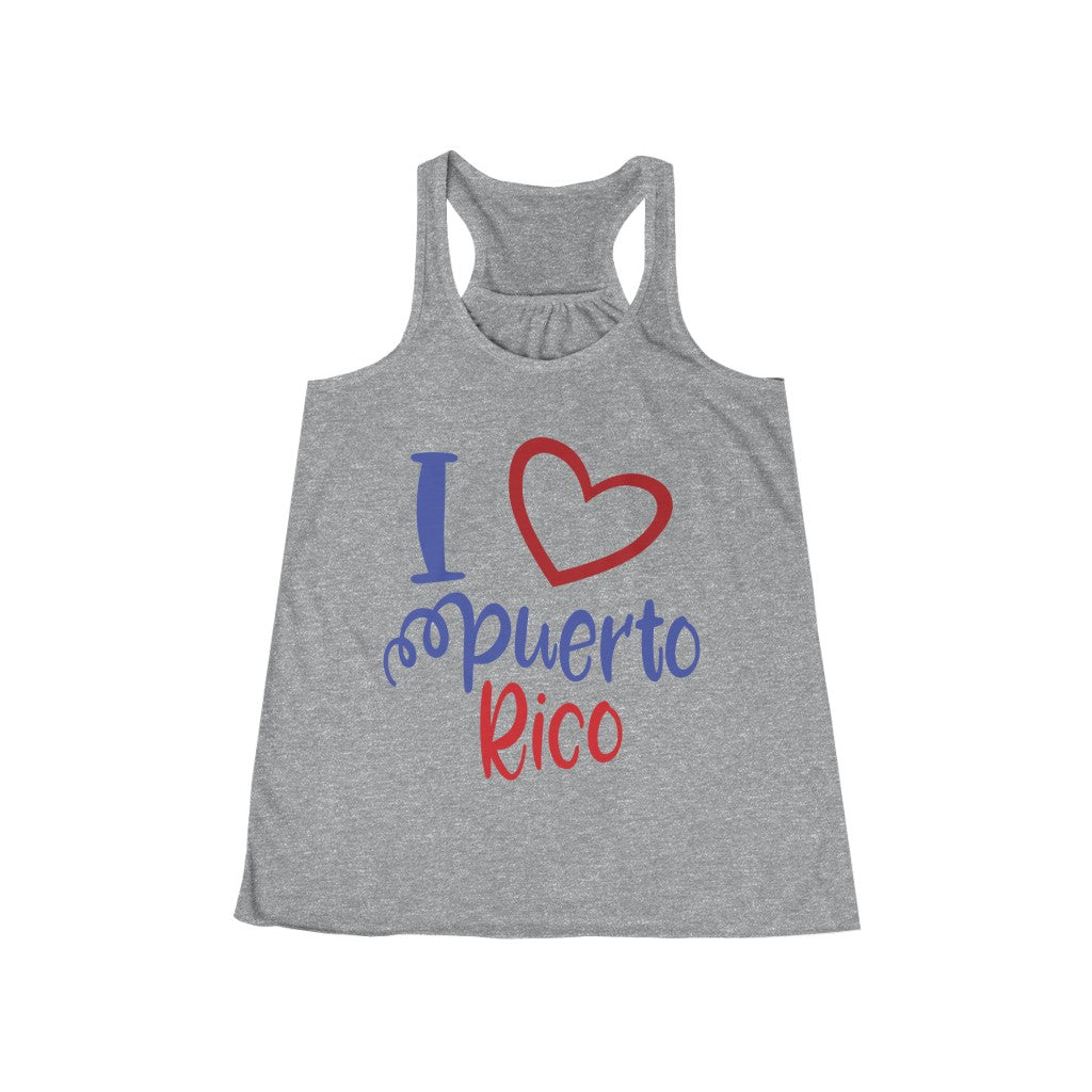 I HEART PUERTO RICO Women's Flowy Racerback Tank