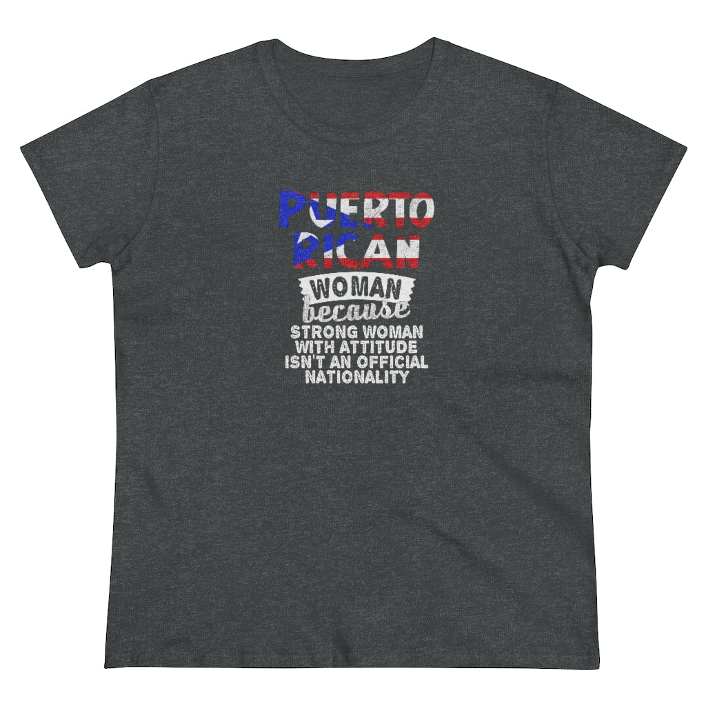 Strong Puerto Rican Woman Because...Women's Heavy Cotton Tee