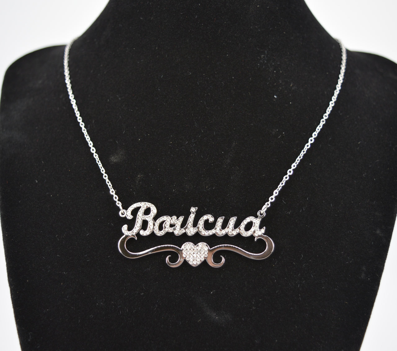 Boricua Necklace Studded 17.5"