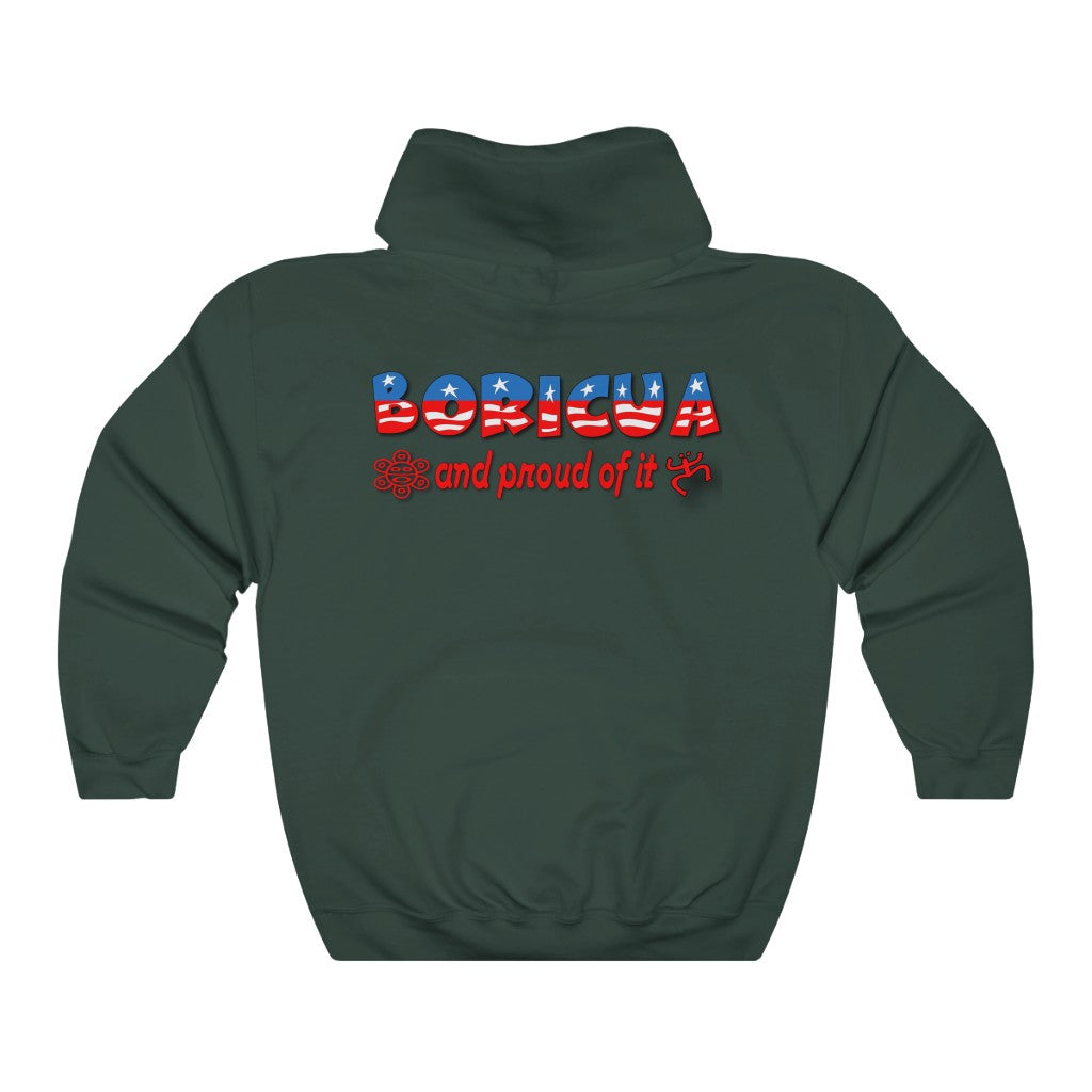 Boricua Proud Dual Sided Images - Unisex Heavy Blend™ Hooded Sweatshirt