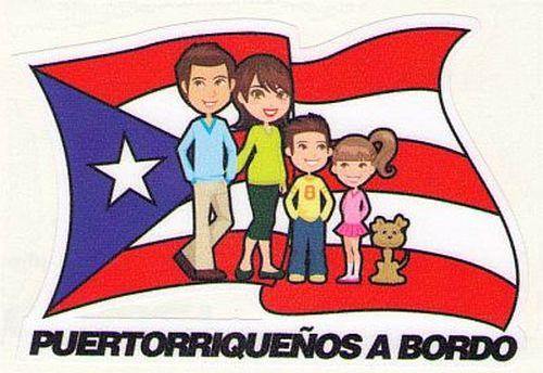 PUERTORRIQUEÑOS A BORDO Flag Decal - Puerto Rican Pride