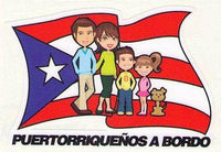 Thumbnail for PUERTORRIQUEÑOS A BORDO Flag Decal - Puerto Rican Pride