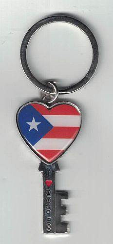 Heart Flag KEY Keychain - Puerto Rican Pride