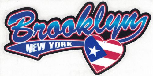Brooklyn NY Heart Flag Decal
