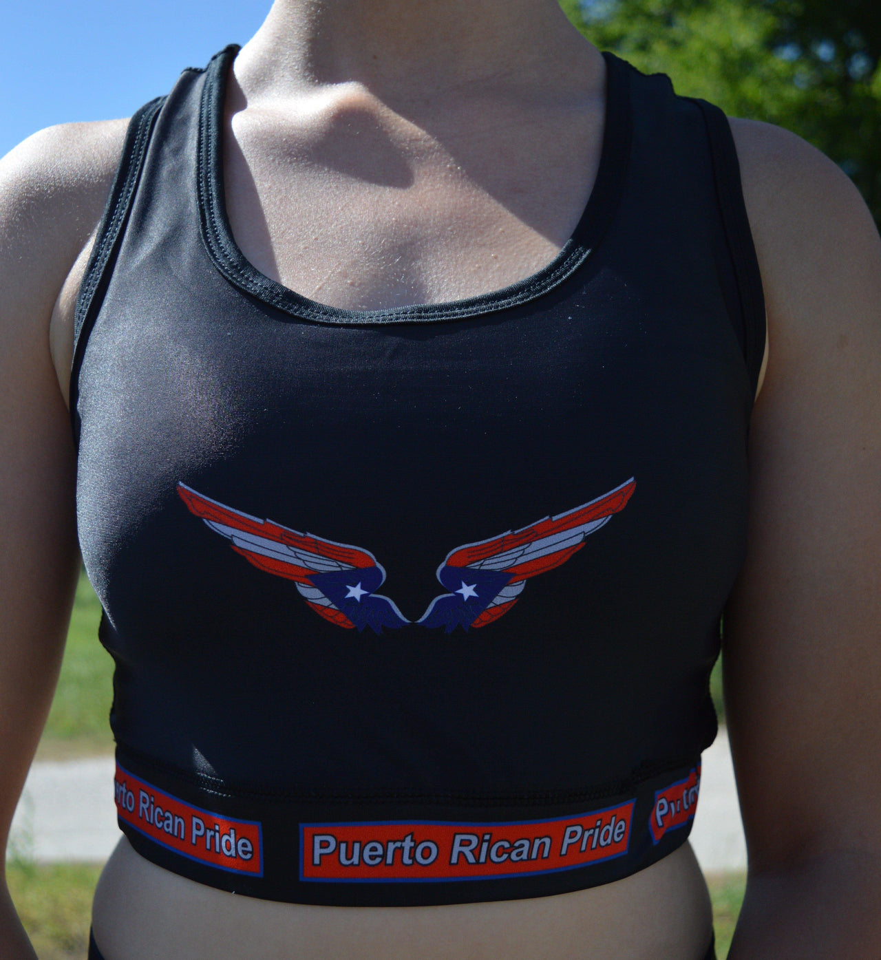 Angel Wings Sports Bra - Puerto Rican Pride
