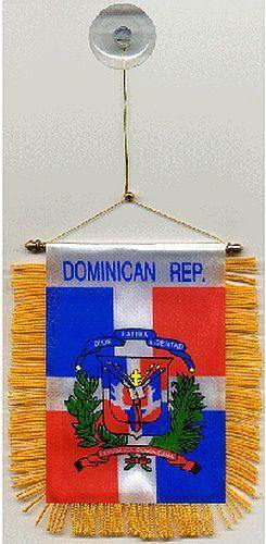 Dominican Republic Gold Trim Mirror Flag - Puerto Rican Pride