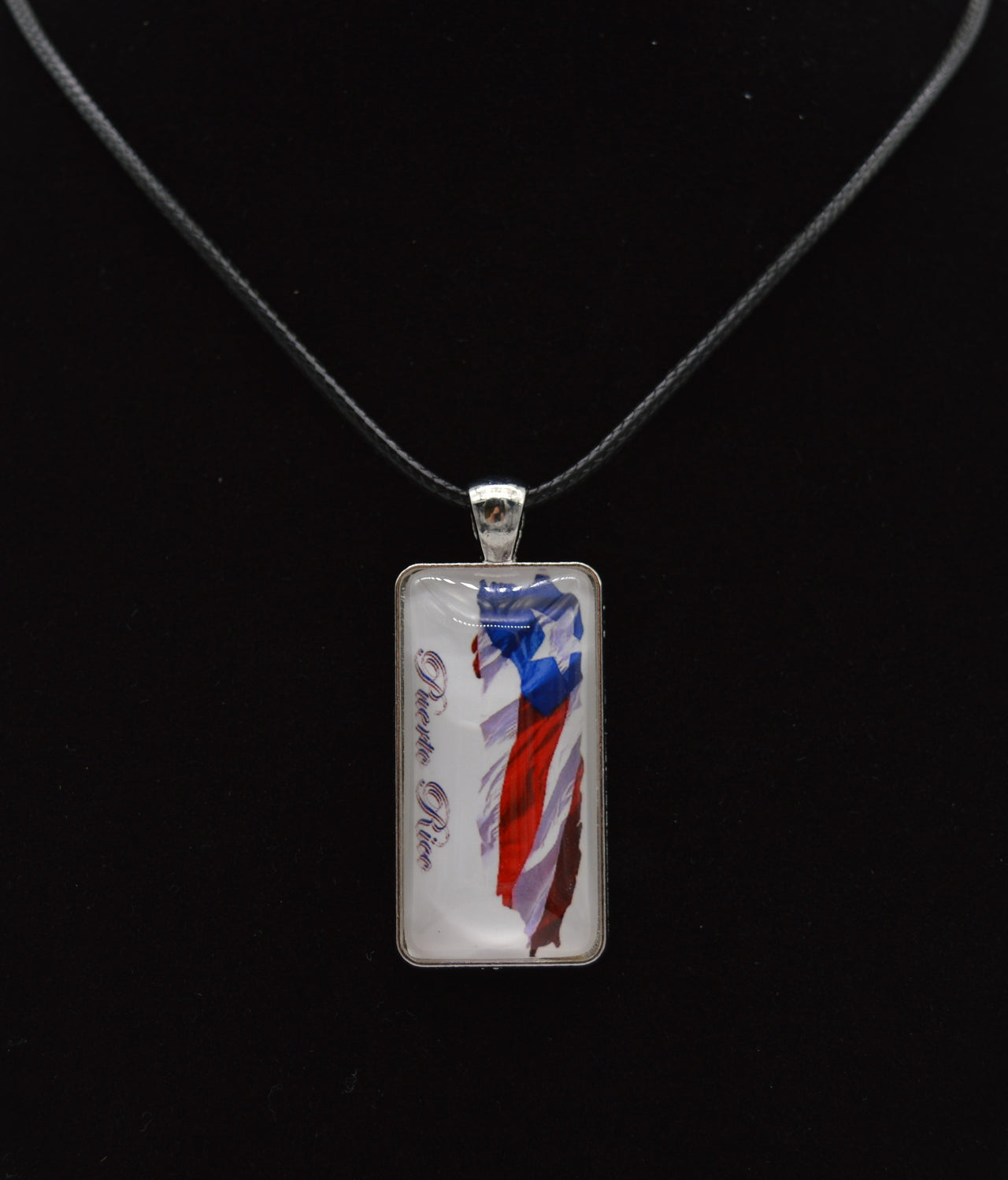 Puerto Rico Rope Waving Flag Necklace