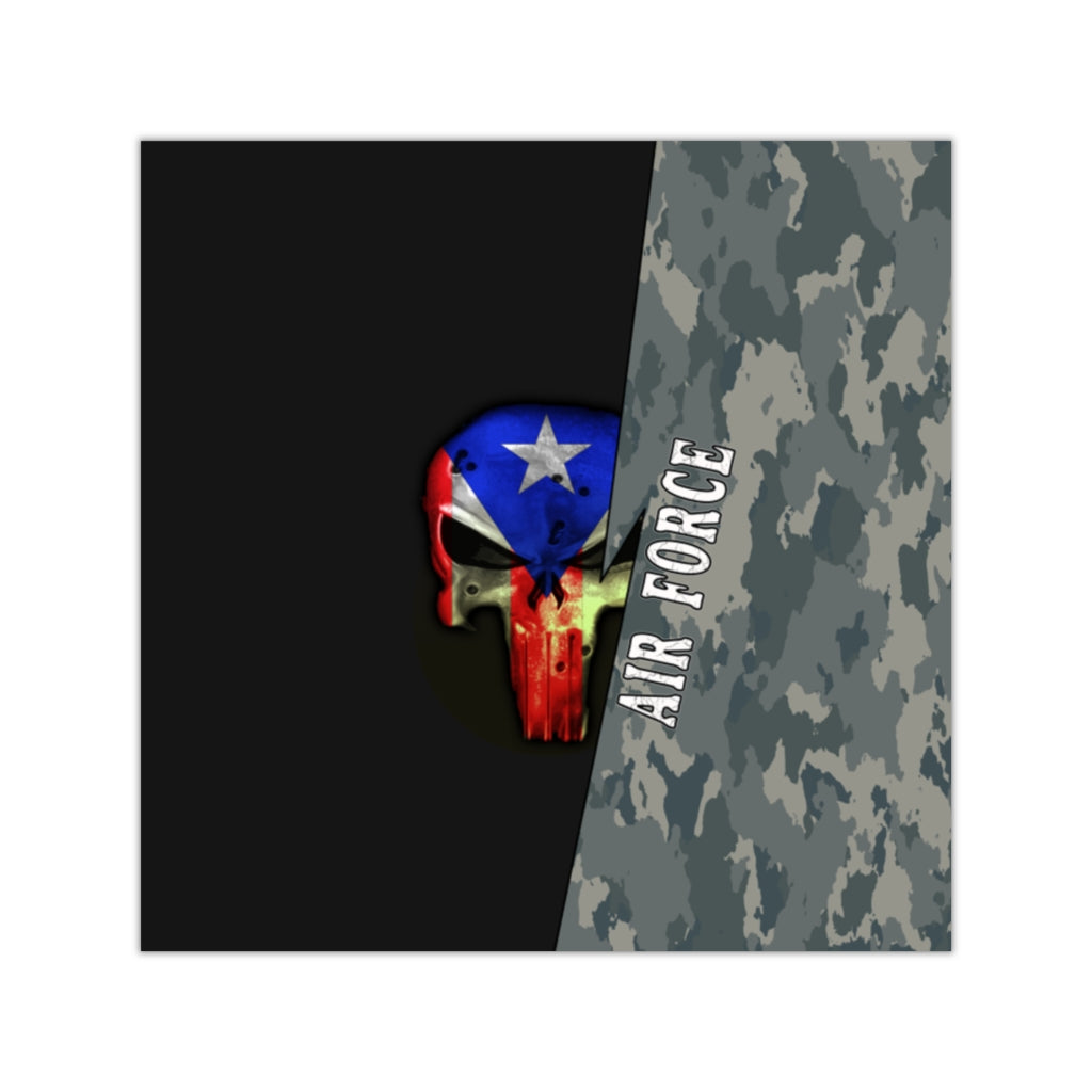 Air Force Flag Skull - Square Vinyl Decal (4 Sizes)